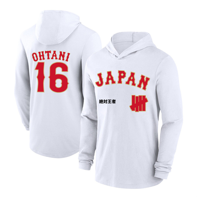 Men's Japan Baseball #16 Shohei Ohtani White 2026 World Baseball Classic Club Hoodie